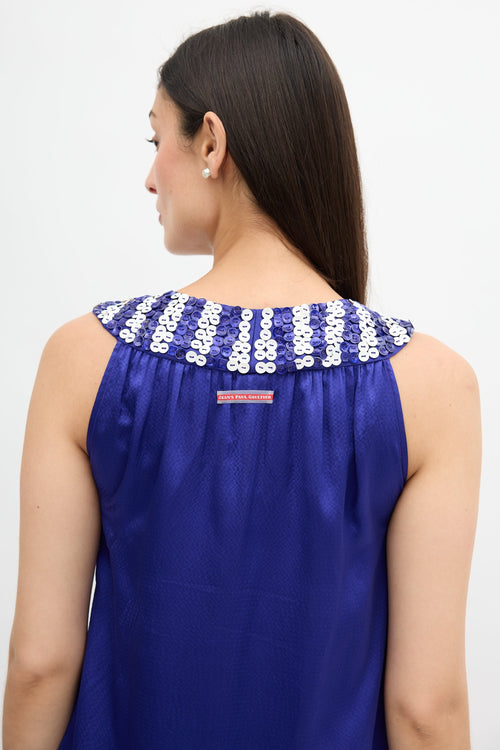 Jean Paul Gaultier Sequin Plunge Dress