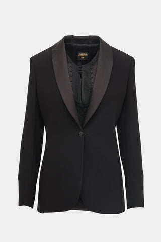 Jean Paul Gaultier Femme Black Embroidere Insert Blazer