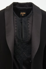 Jean Paul Gaultier Femme Black Embroidere Insert Blazer