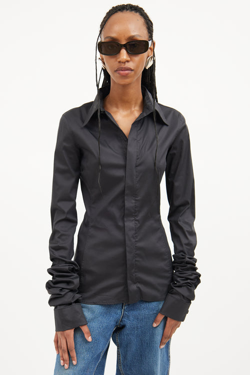 Jean Paul Gaultier Black The Cuffed Zip Top