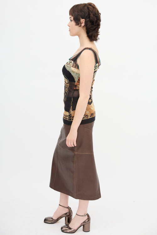 Jean Paul Gaultier Printed Mesh Tank Top