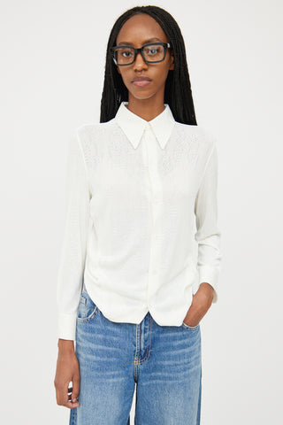 Jean Paul Gaultier Cream Perforated Layered Shirt