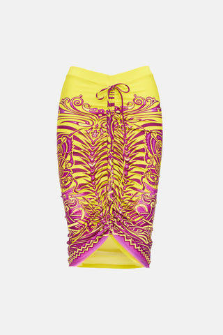 Jean Paul Gaultier Ruched Printed Skirt