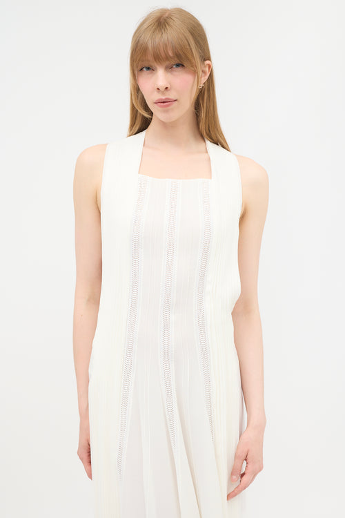 Chloé Pleated Eyelet Dress