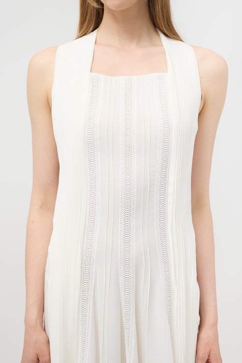 Chloé Pleated Eyelet Dress