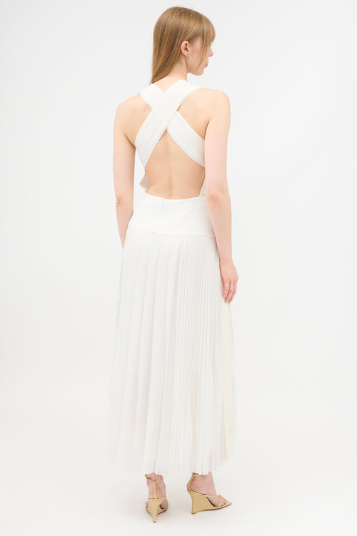 Chloé Pleated Eyelet Dress