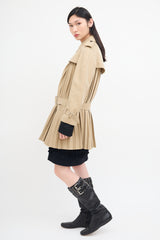 Junya Watanabe 2017 Beige Belted Pleat Trench Coat