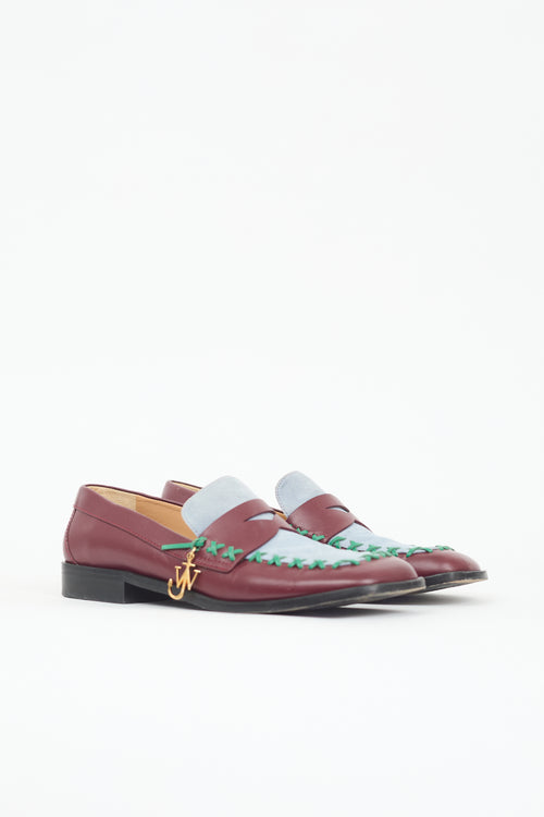 JW Anderson Leather & Suede Stitched Loafer