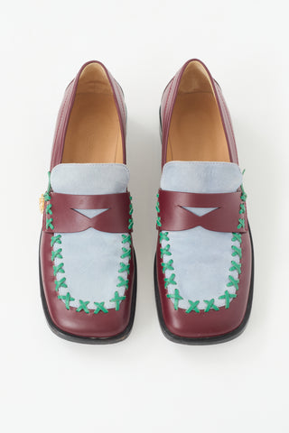 JW Anderson Leather & Suede Stitched Loafer