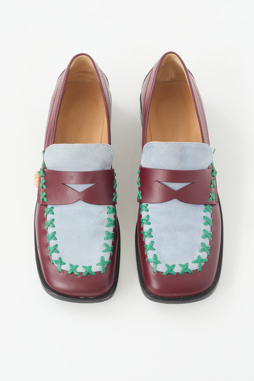 JW Anderson Leather & Suede Stitched Loafer