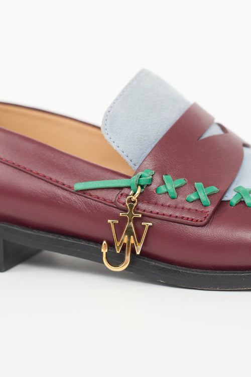 JW Anderson Leather & Suede Stitched Loafer