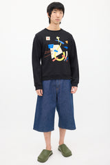 JW Anderson Black & Multi Geometric Graphic Crewneck Sweatshirt