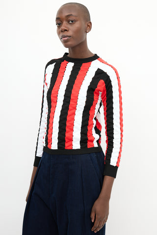 JW Anderson Black & Multi Striped Top