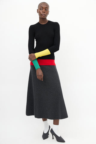 JW Anderson Black & Multi Wool Colourblock Top