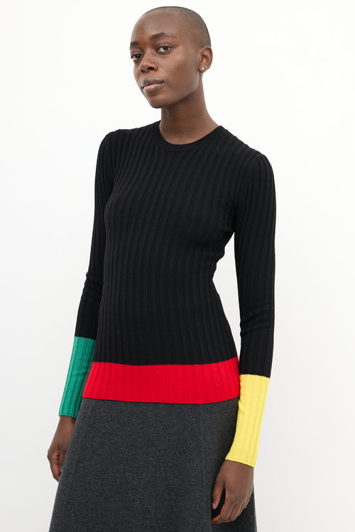 JW Anderson Black & Multi Wool Colourblock Top