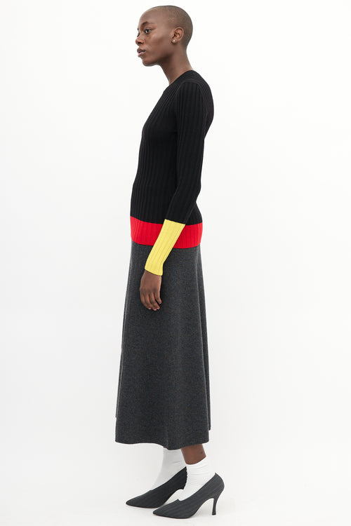 JW Anderson Black & Multi Wool Colourblock Top