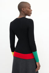 JW Anderson Black & Multi Wool Colourblock Top