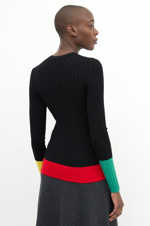 JW Anderson Black & Multi Wool Colourblock Top