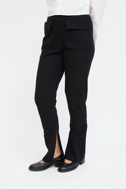 JW Anderson Black Split Cuffed Trouser