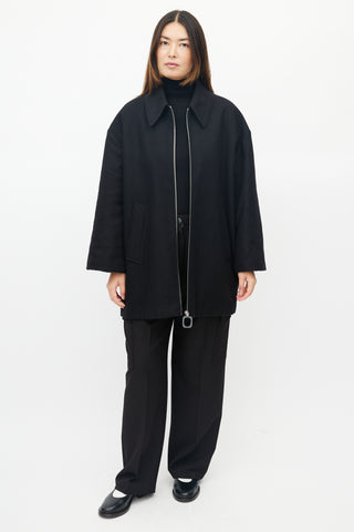 JW Anderson Black Wool Quilted Coat