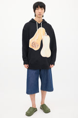 JW Anderson Black & Yellow Squash Graphic Hoodie
