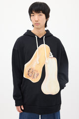 JW Anderson Black & Yellow Squash Graphic Hoodie