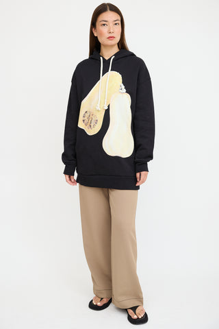 JW Anderson Black & Yellow Squash Hoodie