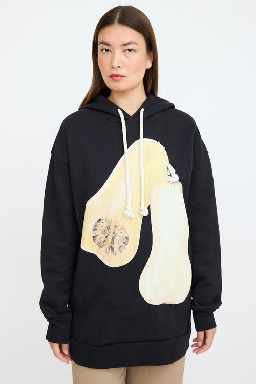 JW Anderson Black & Yellow Squash Hoodie