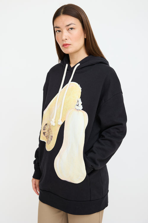 JW Anderson Black & Yellow Squash Hoodie