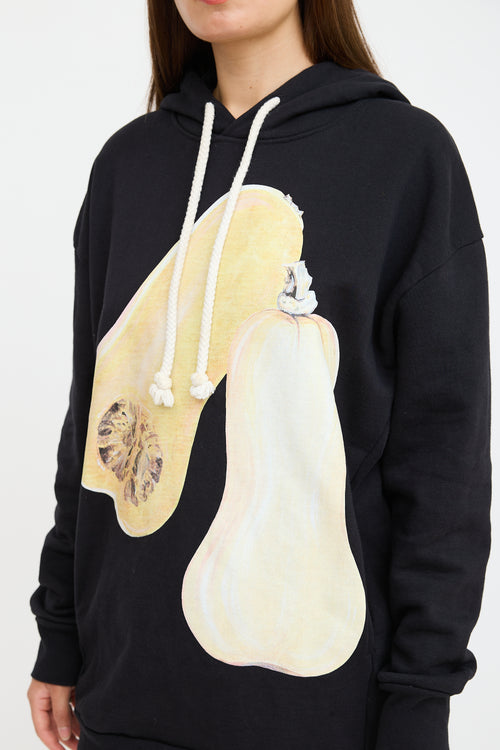 JW Anderson Black & Yellow Squash Hoodie