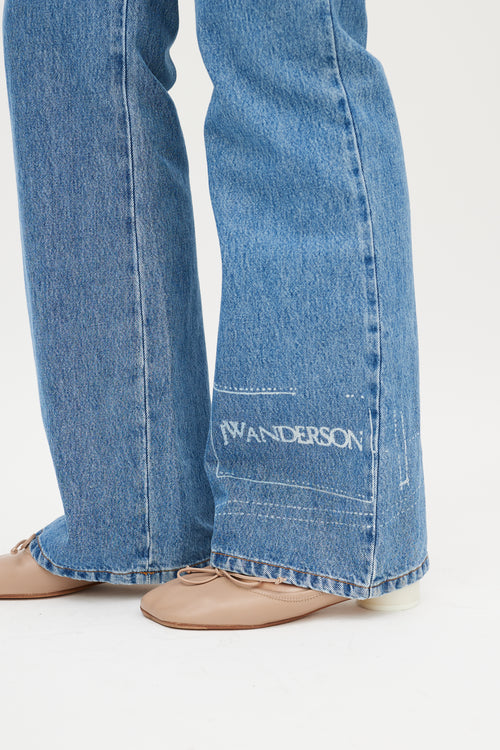 JW Anderson Blue Denim Light Wash Five Pocket Jeans