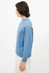 JW Anderson Blue Embroidered Logo Crewneck
