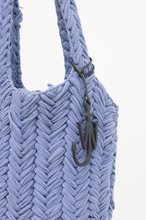 JW Anderson Blue Knit Shopper Tote