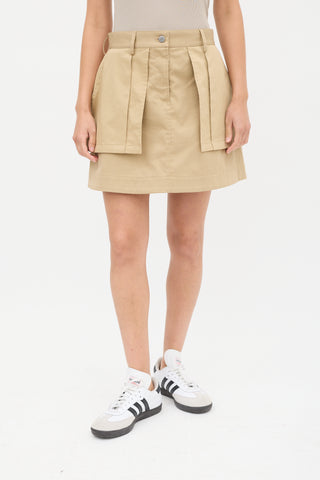 JW Anderson Brown Cotton Layered Mini Skirt