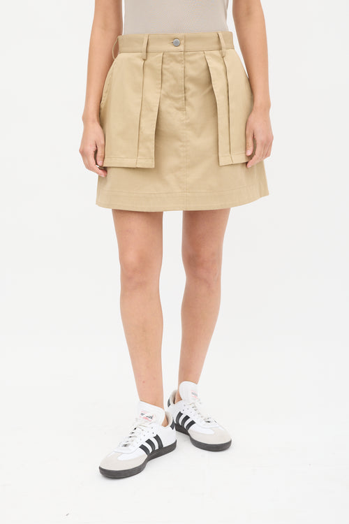 JW Anderson Brown Cotton Layered Mini Skirt