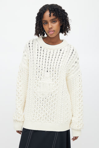 Louis Vuitton // Blue & White 'LV Intarsia' Sweater – VSP Consignment