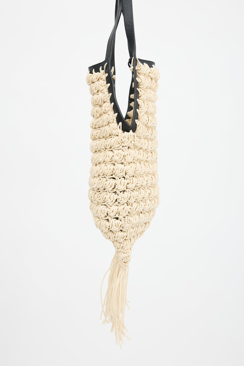 JW Anderson Crochet Fringe Shopper Tote Bag