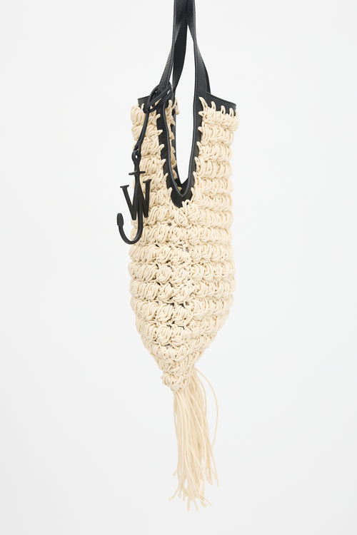 JW Anderson Crochet Fringe Shopper Tote Bag