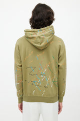 JW Anderson Green & Multicolour Scribble Hoodie