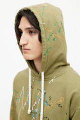JW Anderson Green & Multicolour Scribble Hoodie