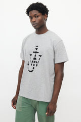 JW Anderson Grey & Black Anchor Logo T-Shirt