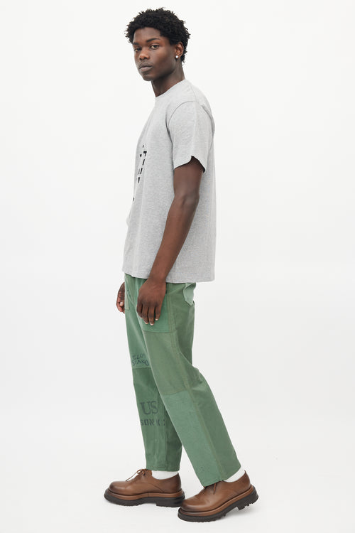 JW Anderson Grey & Black Anchor Logo T-Shirt