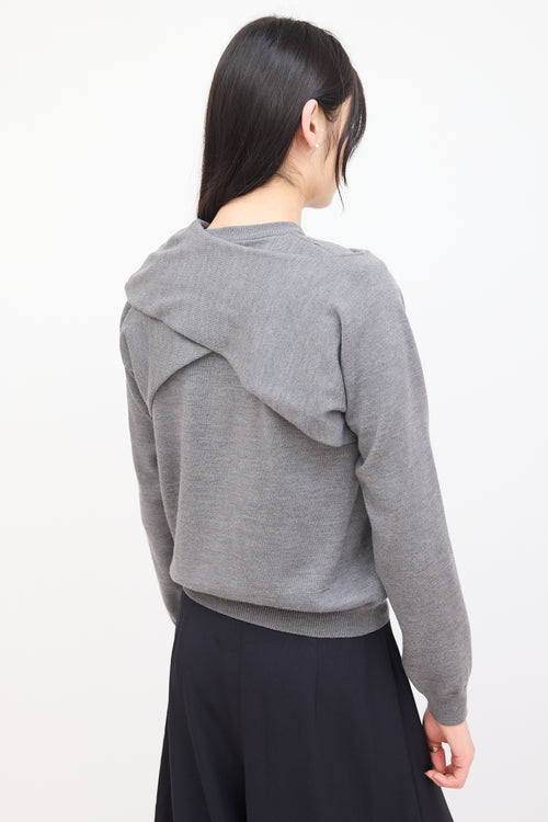 JW Anderson Grey Wool Asymmetrical  Sweater