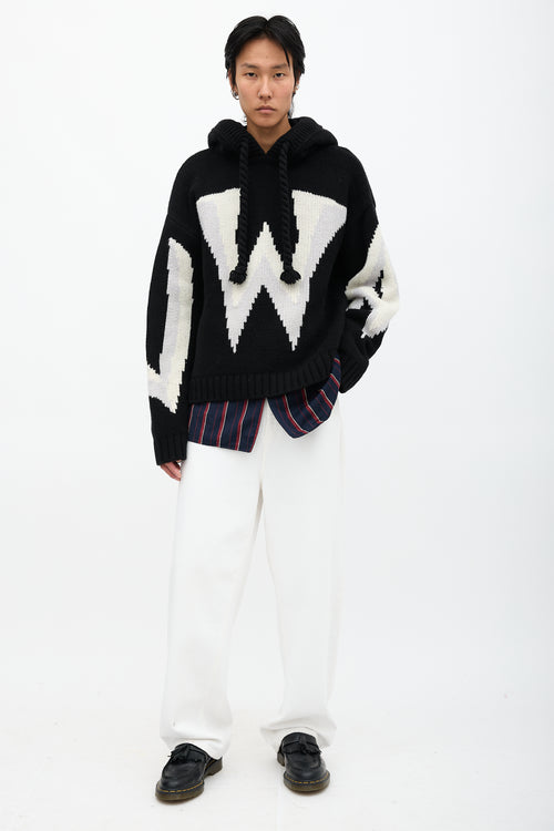 JW Anderson Intarsia Gothic Logo Hoodie