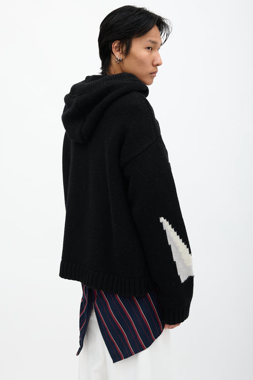 JW Anderson Intarsia Gothic Logo Hoodie