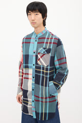 JW Anderson Light Blue & Multi Plaid Shirt