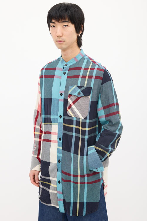 JW Anderson Light Blue & Multi Plaid Shirt