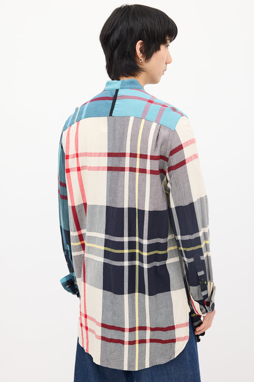 JW Anderson Light Blue & Multi Plaid Shirt