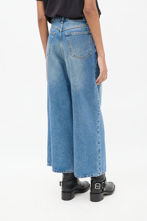 JW Anderson Medium Wash Distressed Wide Leg Jeans