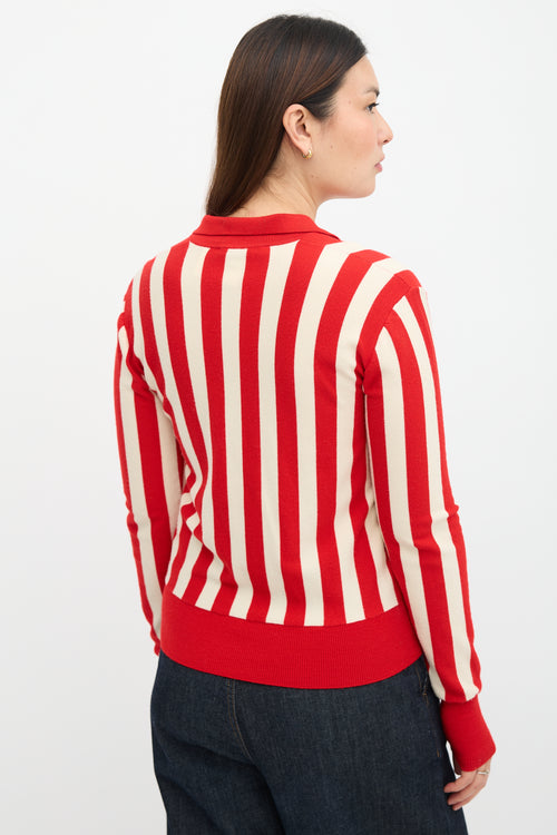 JW Anderson Wool Striped Polo Sweater